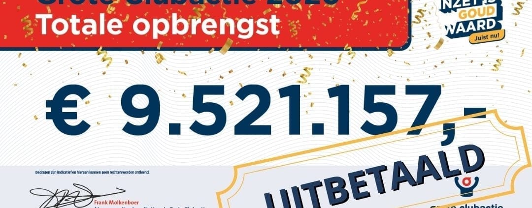 80% gaat direct naar de clubkas