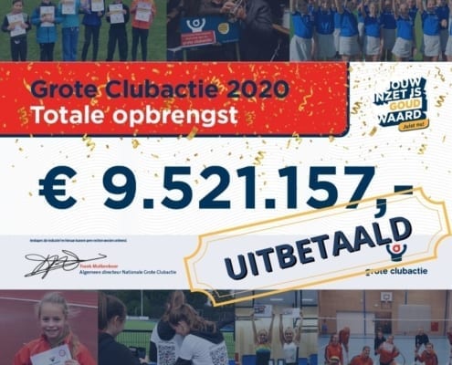 80% gaat direct naar de clubkas