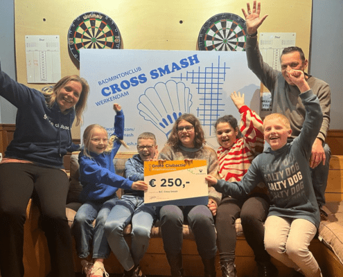 BC Cross Smash ontving 250 euro extra voor de clubkas door deel te nemen aan de vier-het-succes-actie