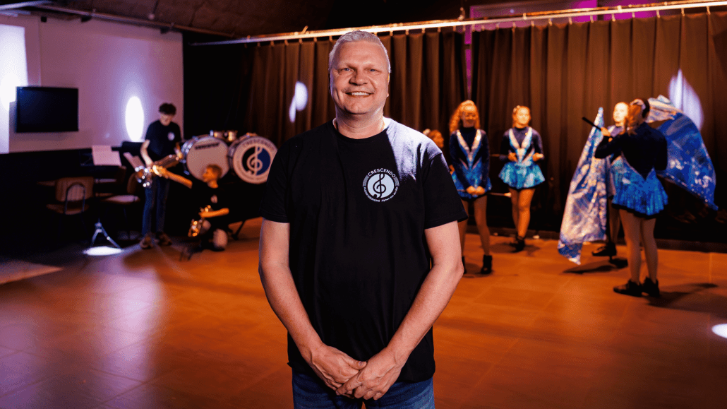 Trotse voorzitter Jos van Muziekvereniging Crescendo